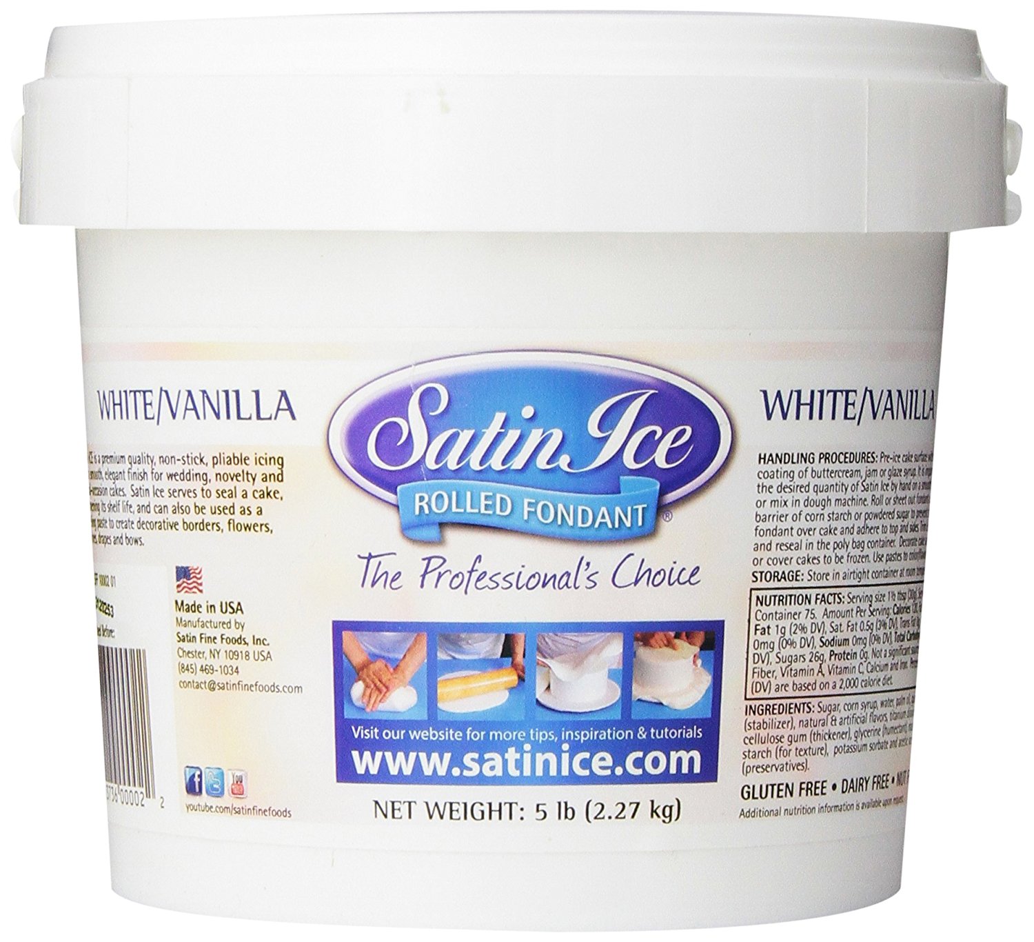 Satin Ice Rolled Fondant Icing White/Vanilla 5lb free image download