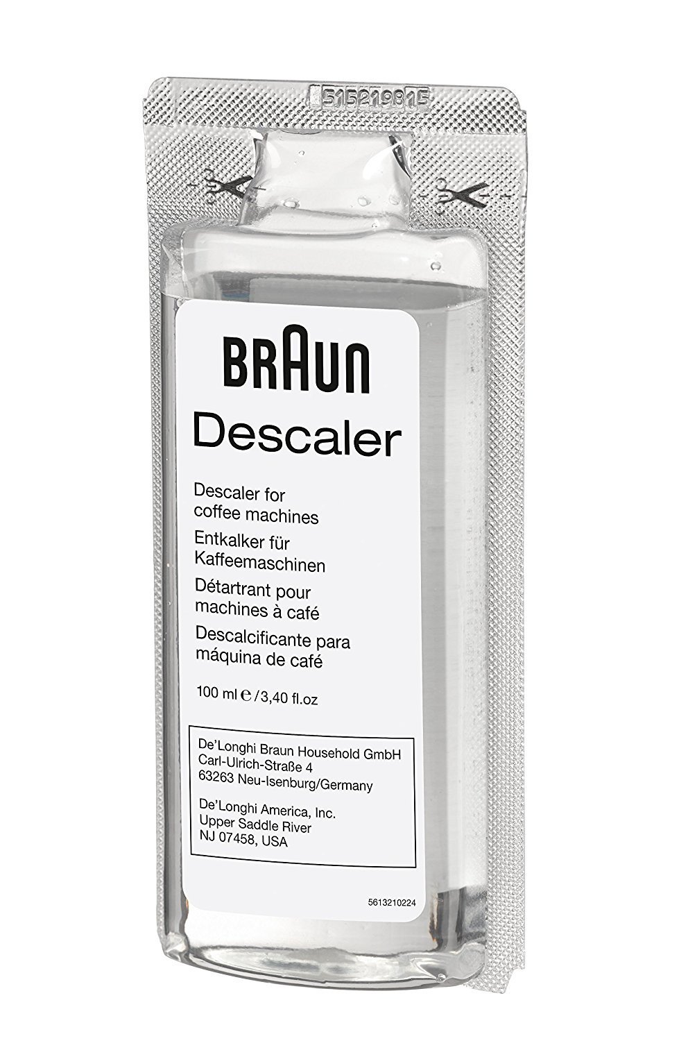 Braun BRSC003 2 x 100ml Ecodecalk Descaler for Coffee Machines, White