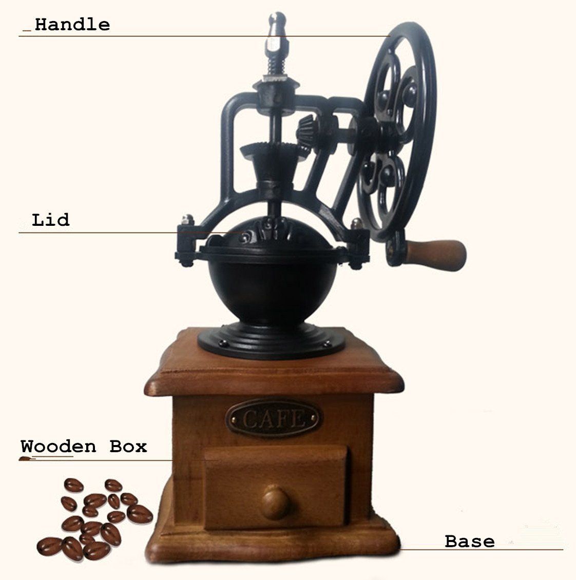 Global King Antique Classic Coffee Bean grinder For Starbucks Coffee