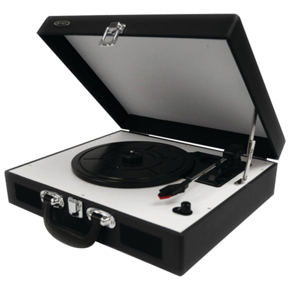 Jensen JTA410 Portable Turntable 3Speed +BuiltIn Speakers Black