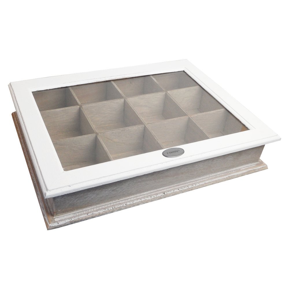 Vintage Shabby Chic Wooden Box Tea Bag Chest 12