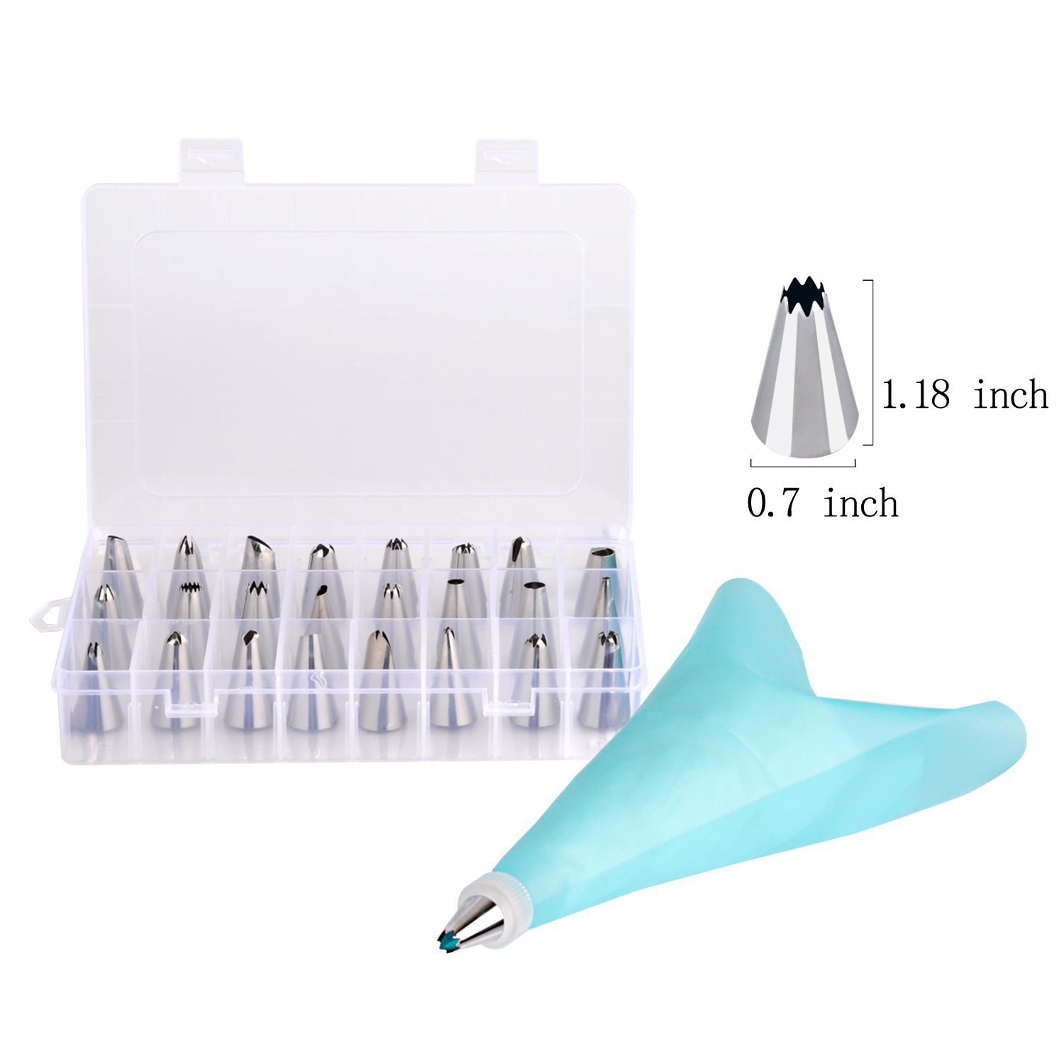 Icing Bag Set,PEMOTech 4 Sizes Reusable Silicone Cake Decorating Pastry