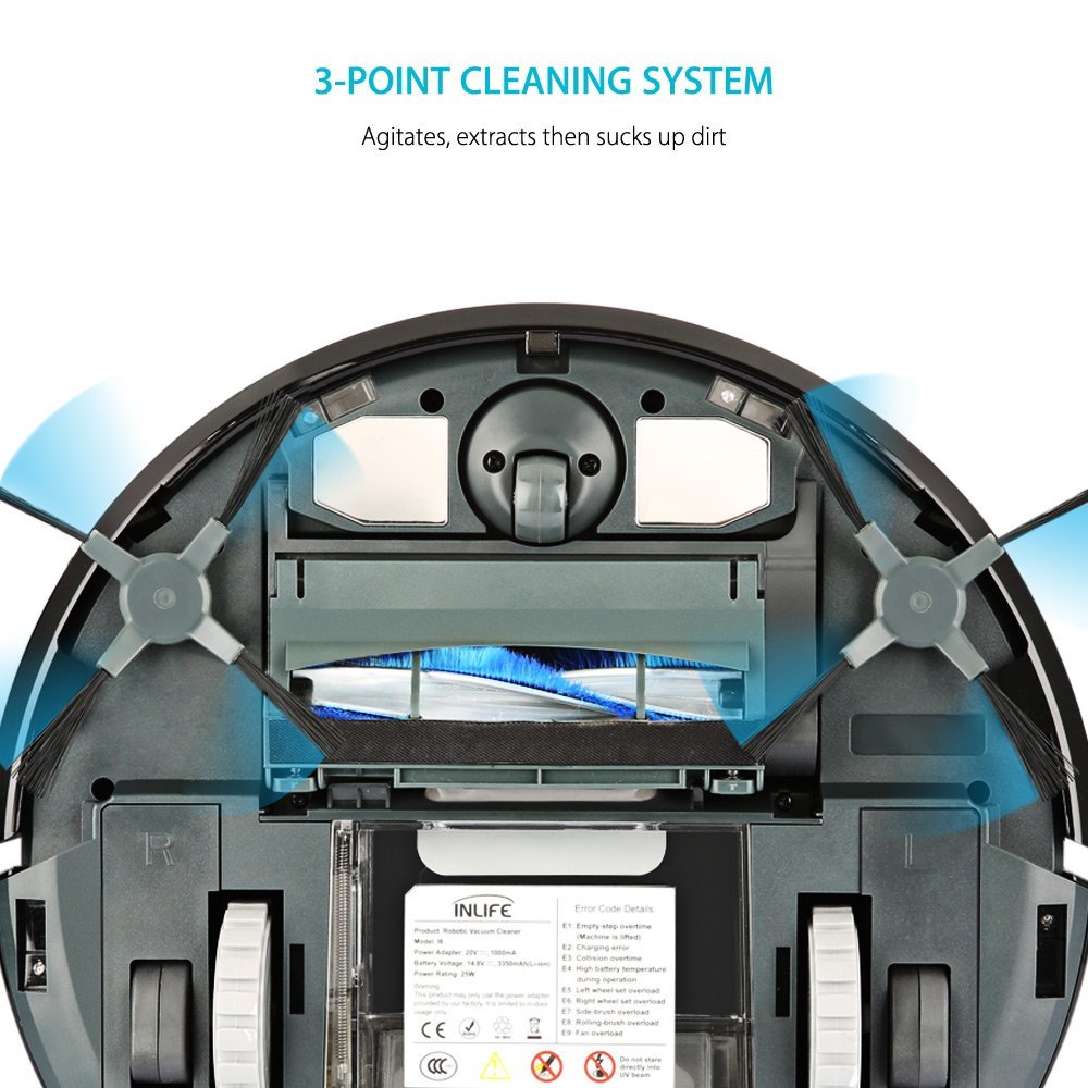 INLIFE Robotic Vacuum Cleaner Automatic Floor Cleaner with Self Charging and Wet /Dry Mop N2