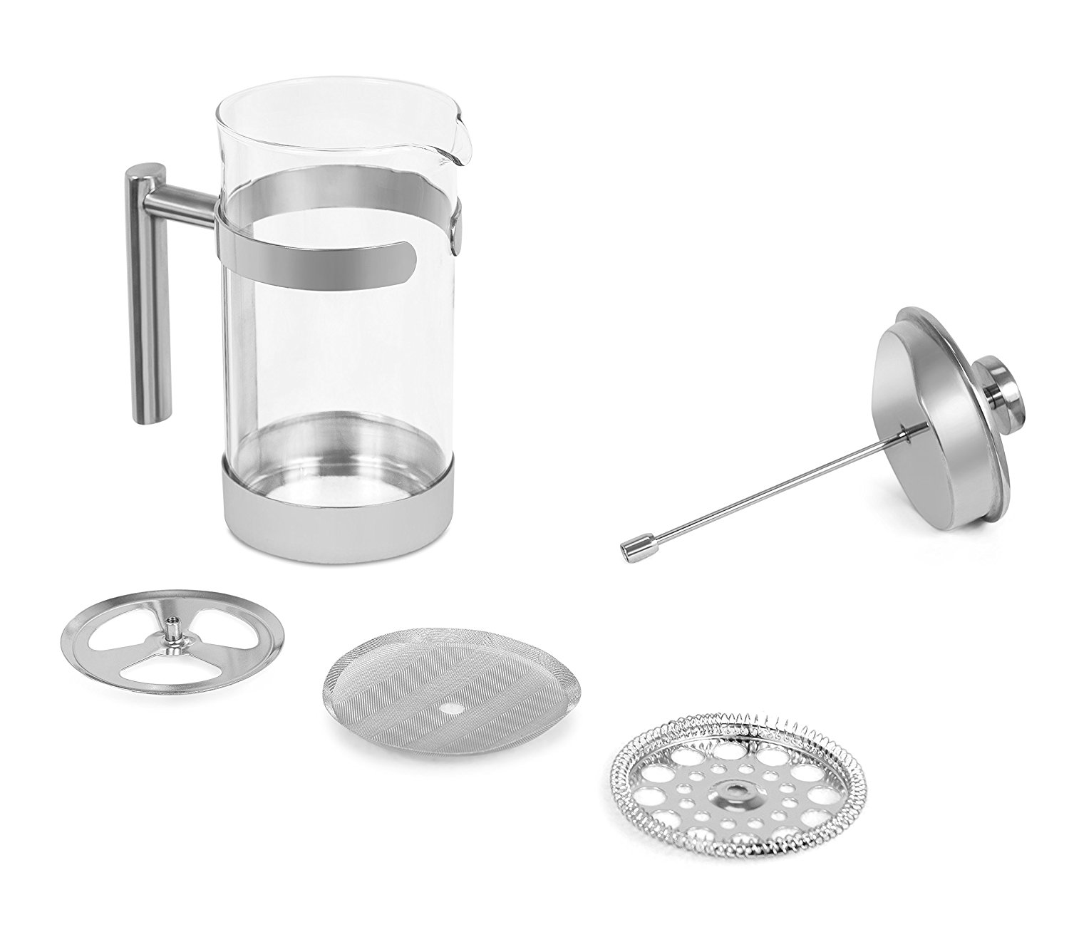 Best French Press 8 Cups Coffee Maker Glass Body Black