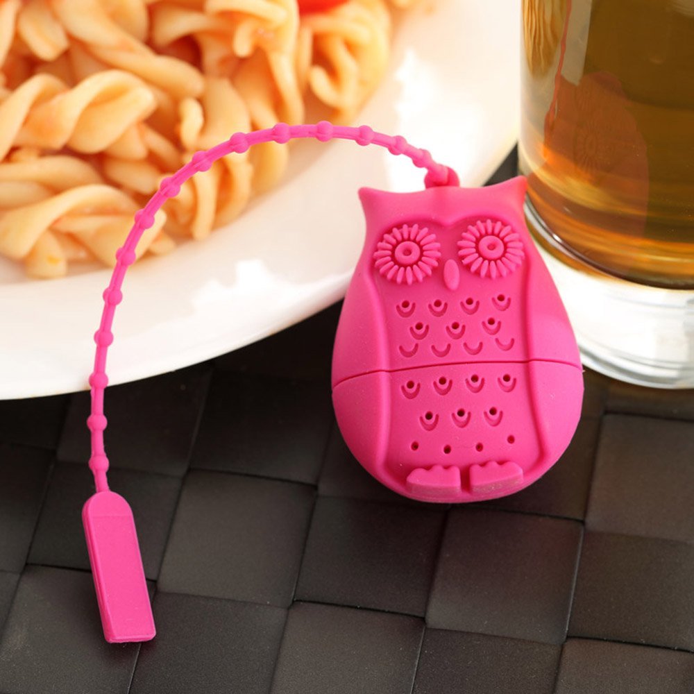 HK Goods Loose Leaf Owl Tea infuser Best Silicone strainer Funny