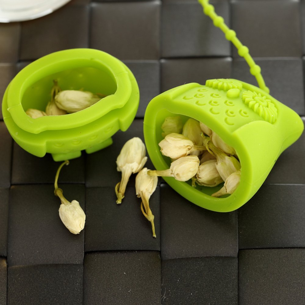 HK Goods Loose Leaf Owl Tea infuser Best Silicone strainer Funny