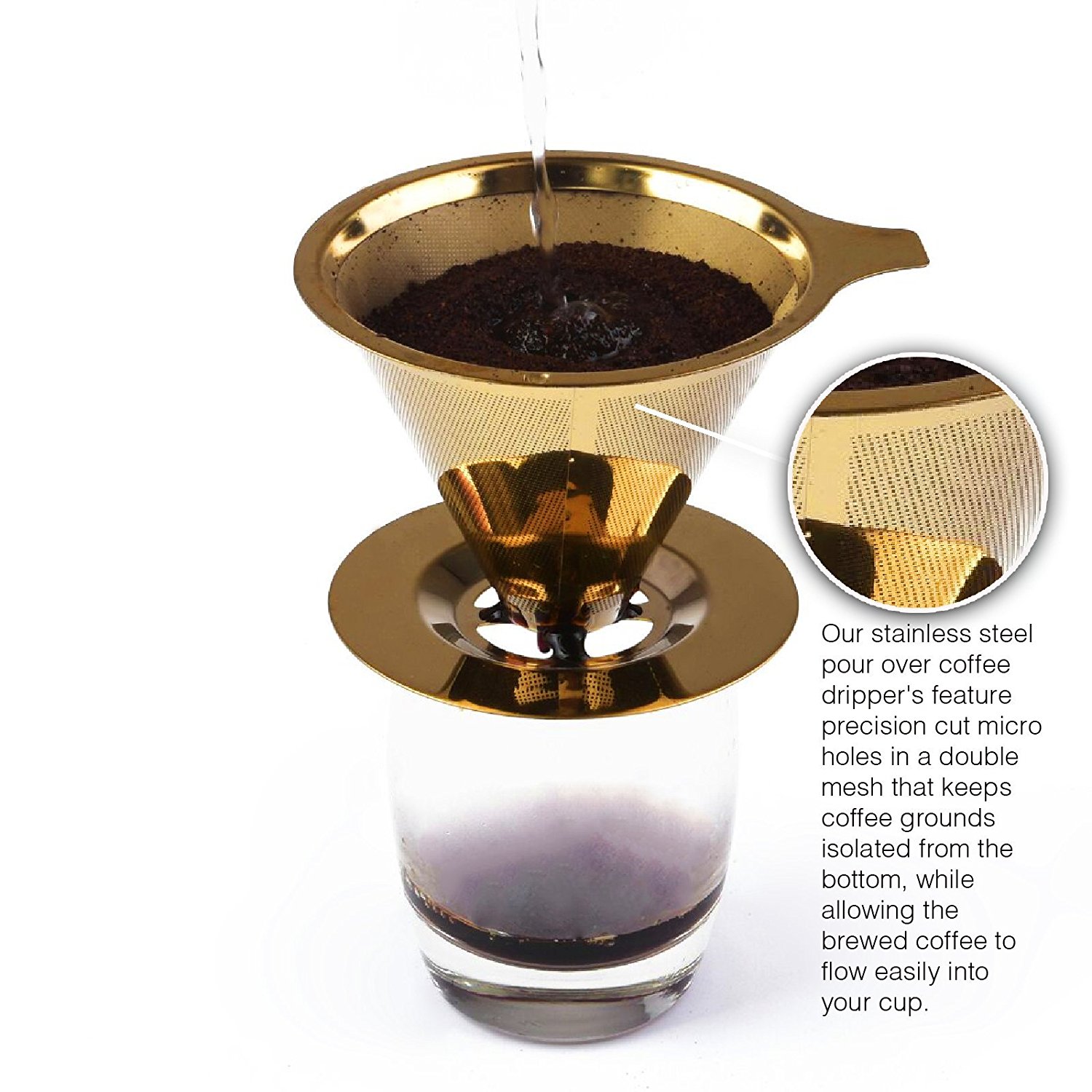 Tomasino Premium Collection Titanium coated Stainless Steel Pour Over