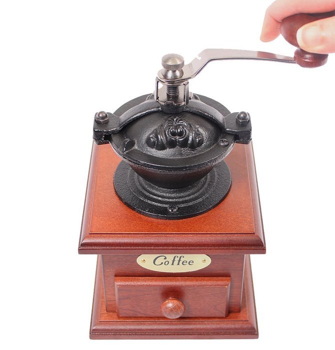Manual Cast Iron Coffee Bean Grinder with Drawer N2 free image download