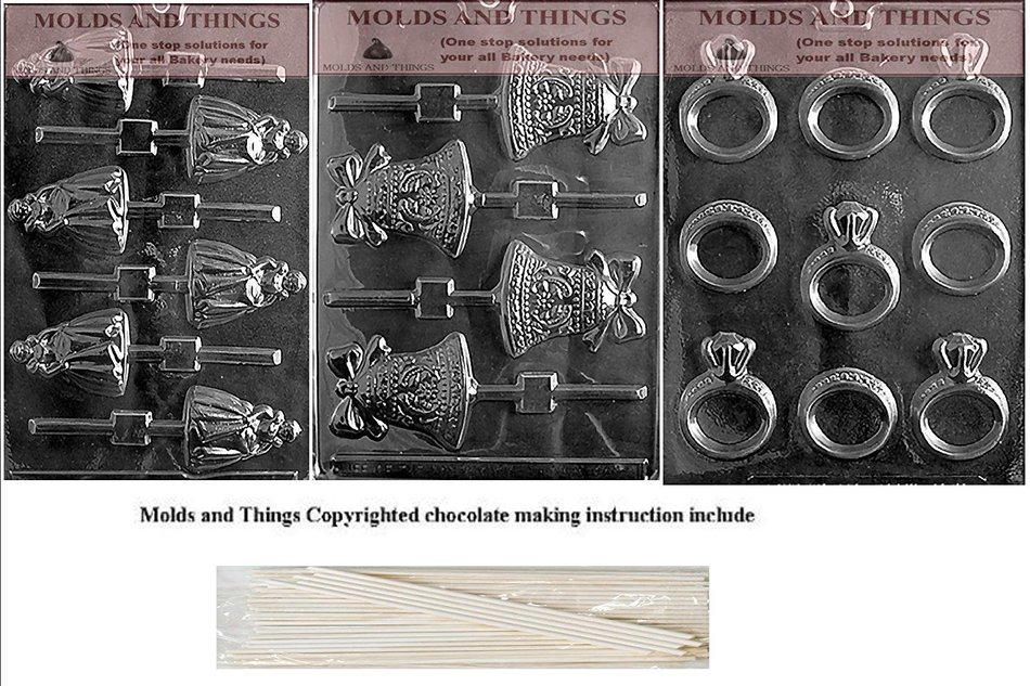 Bridesmaid Lolly Candy Mold,wedding Bell Chocolate Candy Mold and
