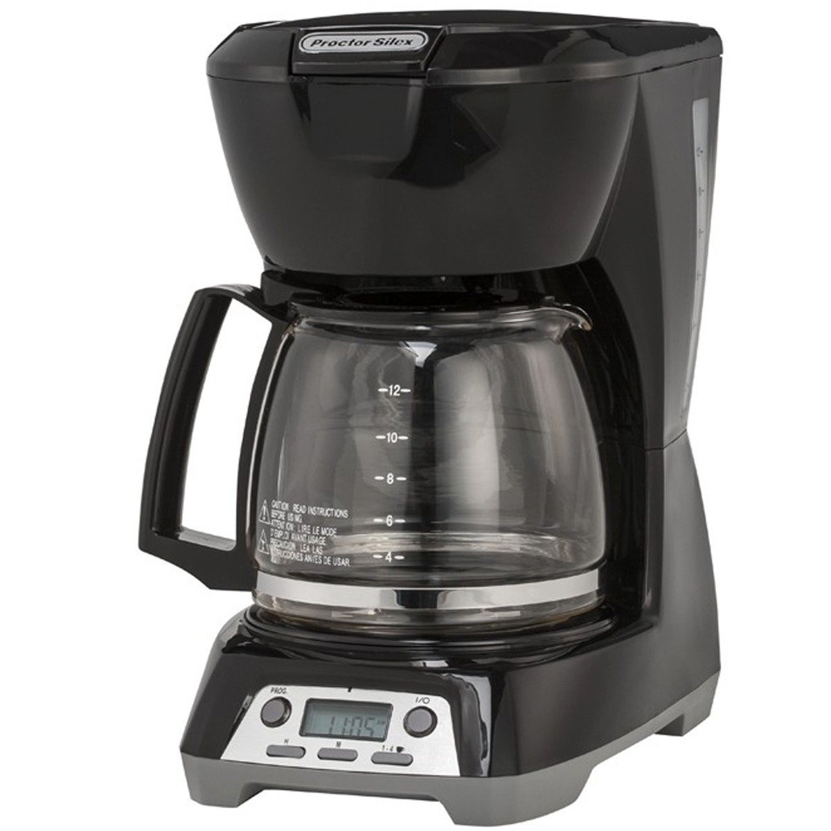 Proctor Silex 43672 12 Cup Black Programmable Coffee Maker N5 free
