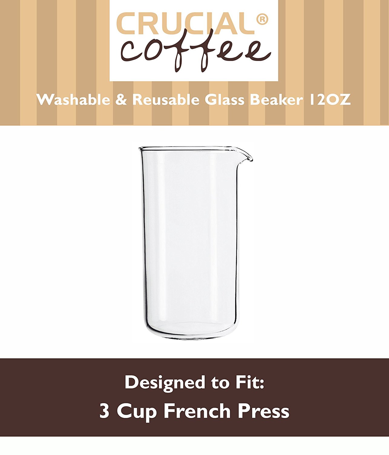 3 Cup (12 OZ) Washable & Reusable Universal Replacement French Press