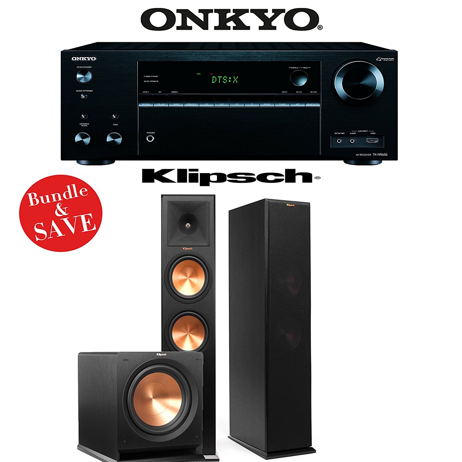 Onkyo TXNR656 7.2 Channel Network A/V Receiver + Klipsch RP280F
