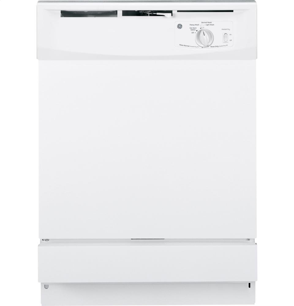 GE GIDDS632119 BuiltIn 24" Dishwasher, White, 5 Cycles/2 Options free