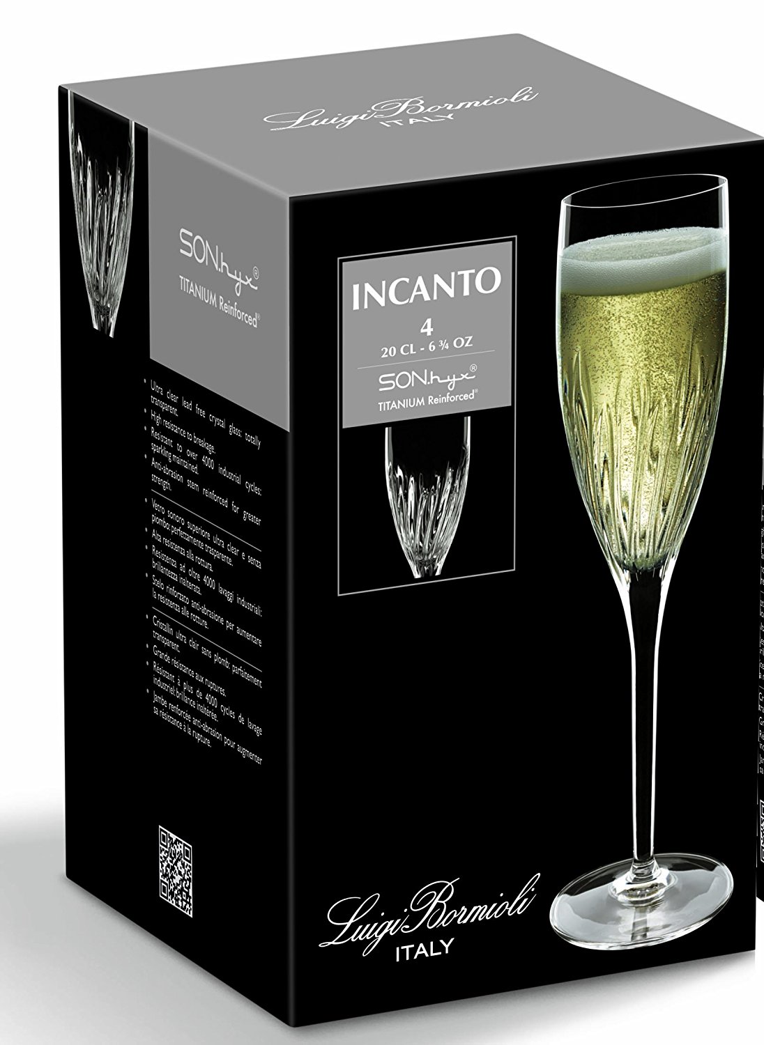 Luigi Bormioli Incanto Beverage Glass, 14.75Ounce, Set of 4 N2 free