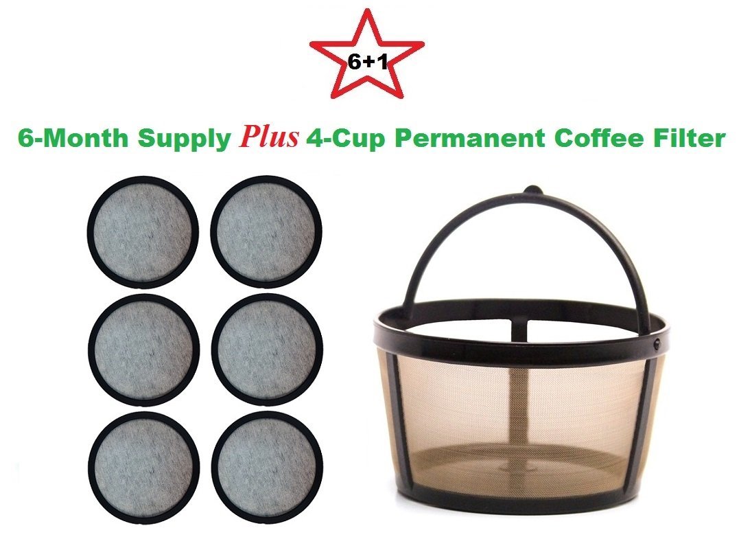 4Cup Permanent BasketStyle Coffee Filter & A set of 6 Water Filters