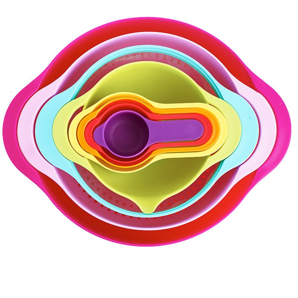 Eco BPA Free 8 Piece in Large Plastic Dishwasher Safe Mixing Nesting