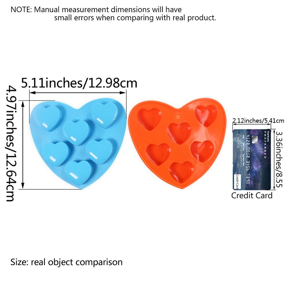 Candy Making Molds, 2PCS YYP [6 Cavity Mini Love Heart Shape Mold