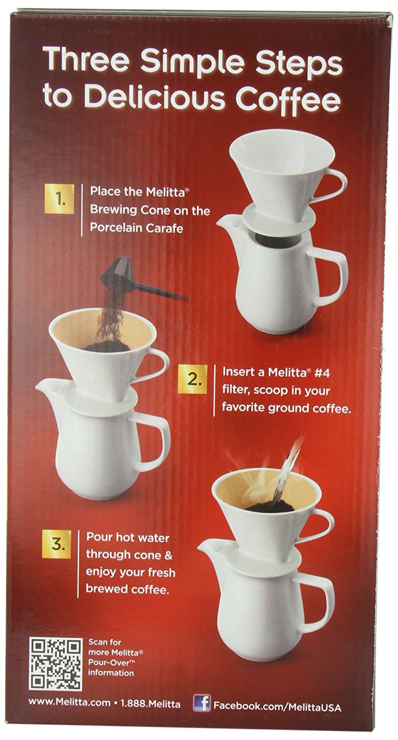 Melitta Coffee Maker, Porcelain 6 Cup Pour Over Brewer N21 free image