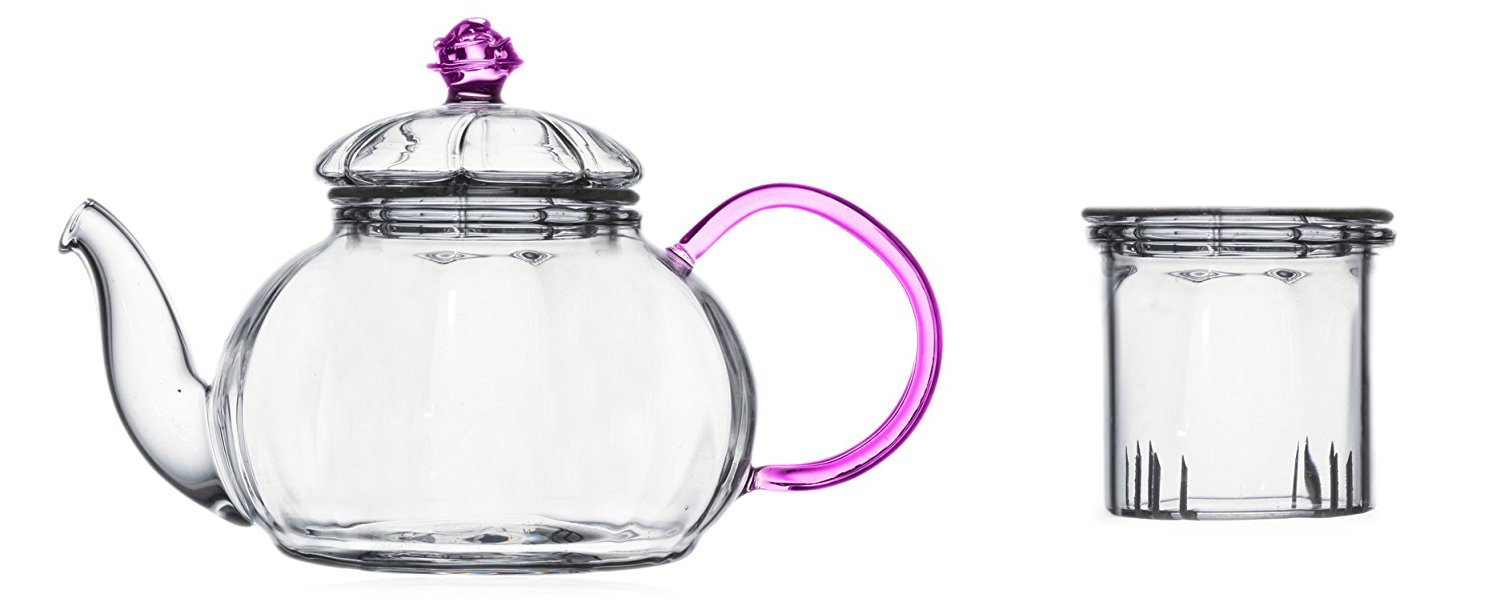 Tea gift Glass Teapot Duo, 16oz/470ml with Fab Flowering Tea (2 Blooms