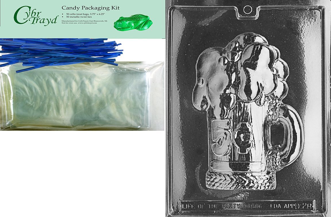 Cybrtrayd D028 Chocolate Candy Mold, 5 Cent Beer Mug Dads and Moms N4