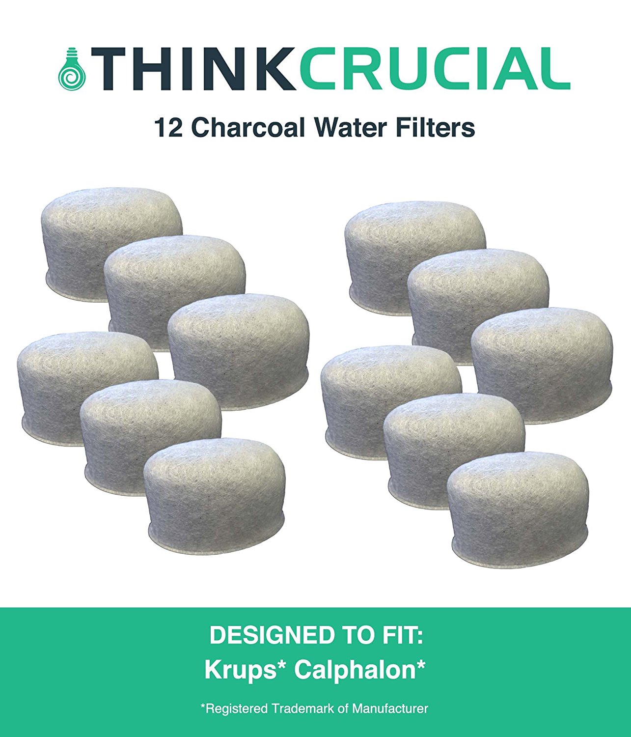 12 Krups Calphalon Style Charcoal Water Filters, Fits All Calphalon