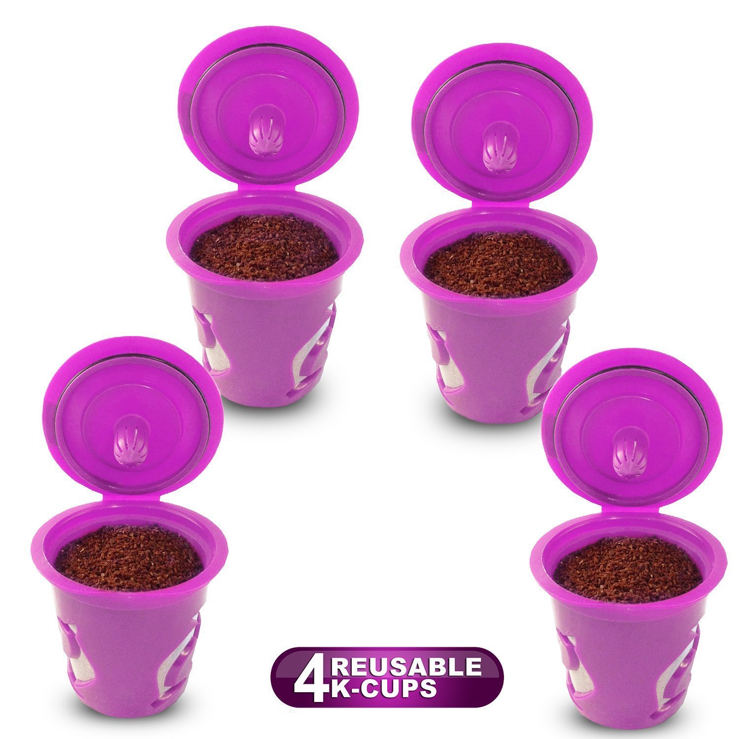 Jinsen Reusable Kcup Coffee Filter for Keurig 2.0 (Purple Color Set(3