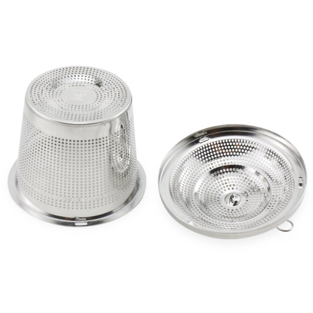 Tea Strainer, Newness 304 Food Grade Stainless Steel Tea Strainer with Lid and Extended Chain