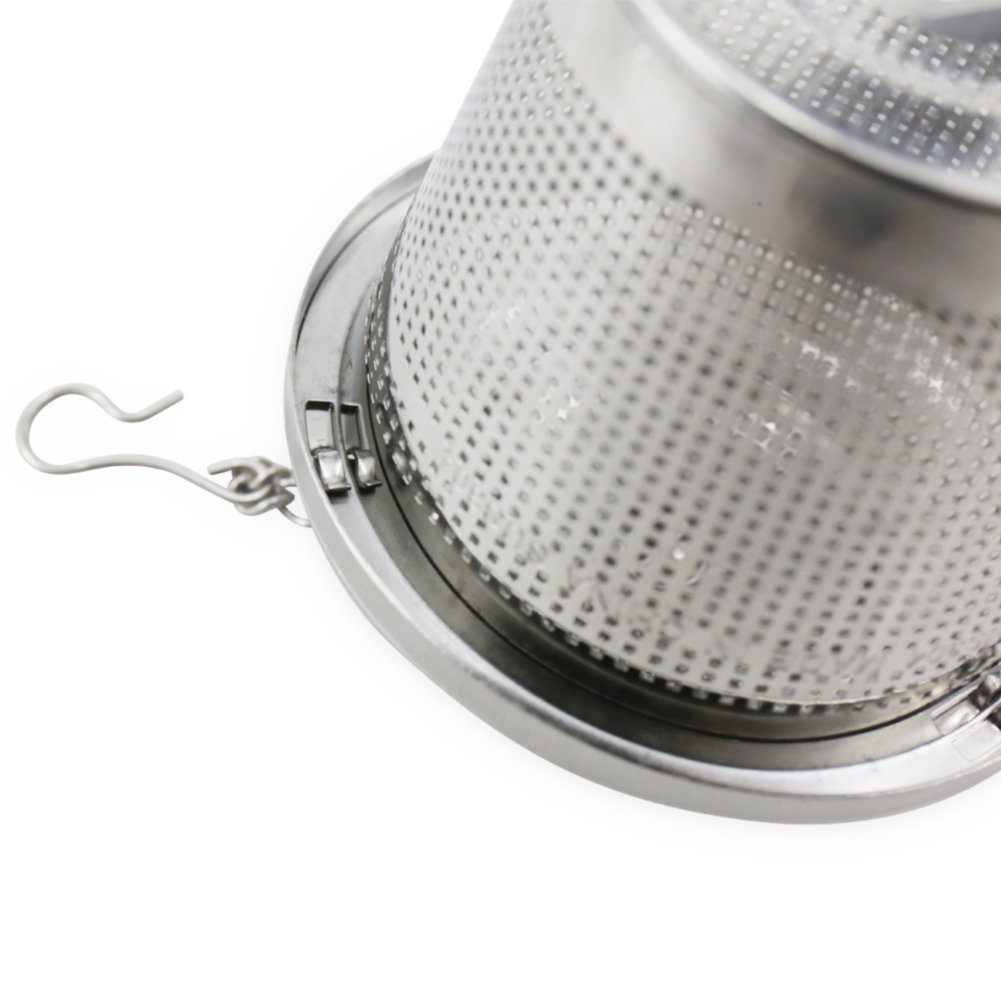 Tea Strainer, Newness 304 Food Grade Stainless Steel Tea Strainer with Lid and Extended Chain