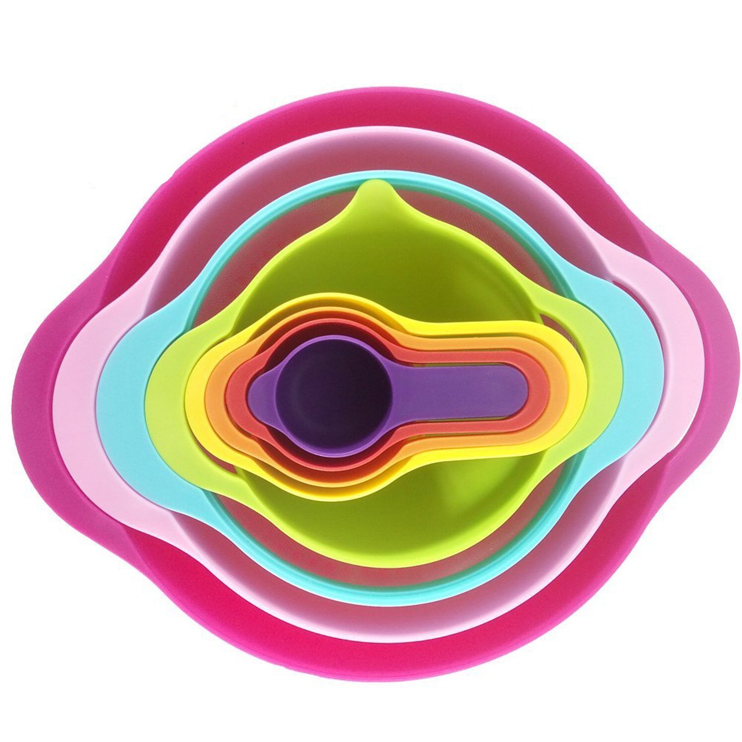 Eco BPA Free 8 Piece in Large Plastic Dishwasher Safe Mixing Nesting