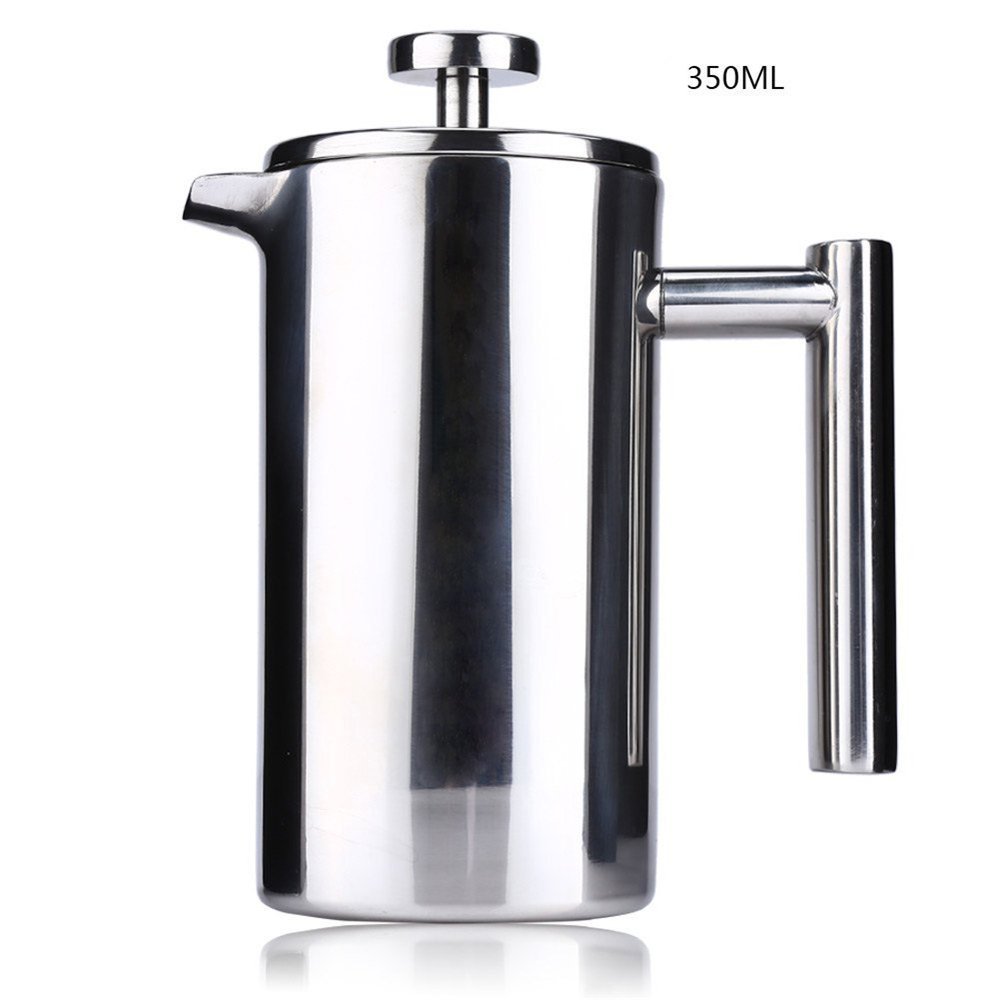 Cafetiere 350ML Stainless Steel Insulated Press Coffee Tea Maker with
