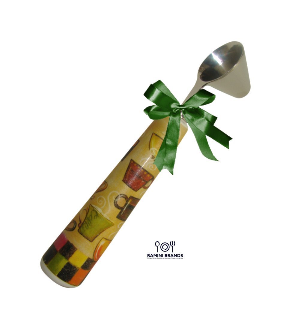 Coffee Scoop With Ceramic Handle Bonus Coffee and Tea Recipes Cone