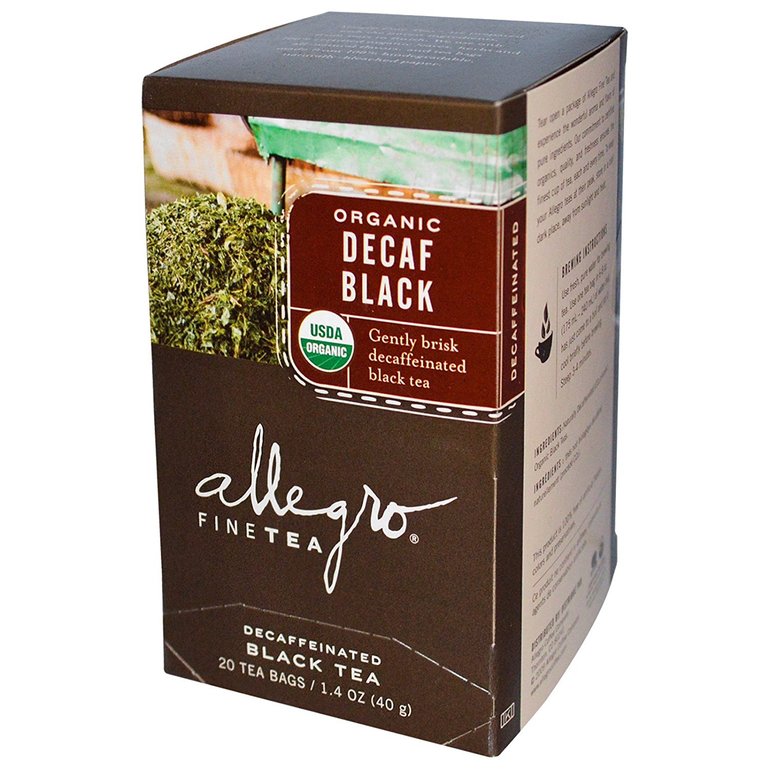 Allegro Fine Tea, Organic, Decaf Black Tea, 20 Tea Bags, 1.4 oz free
