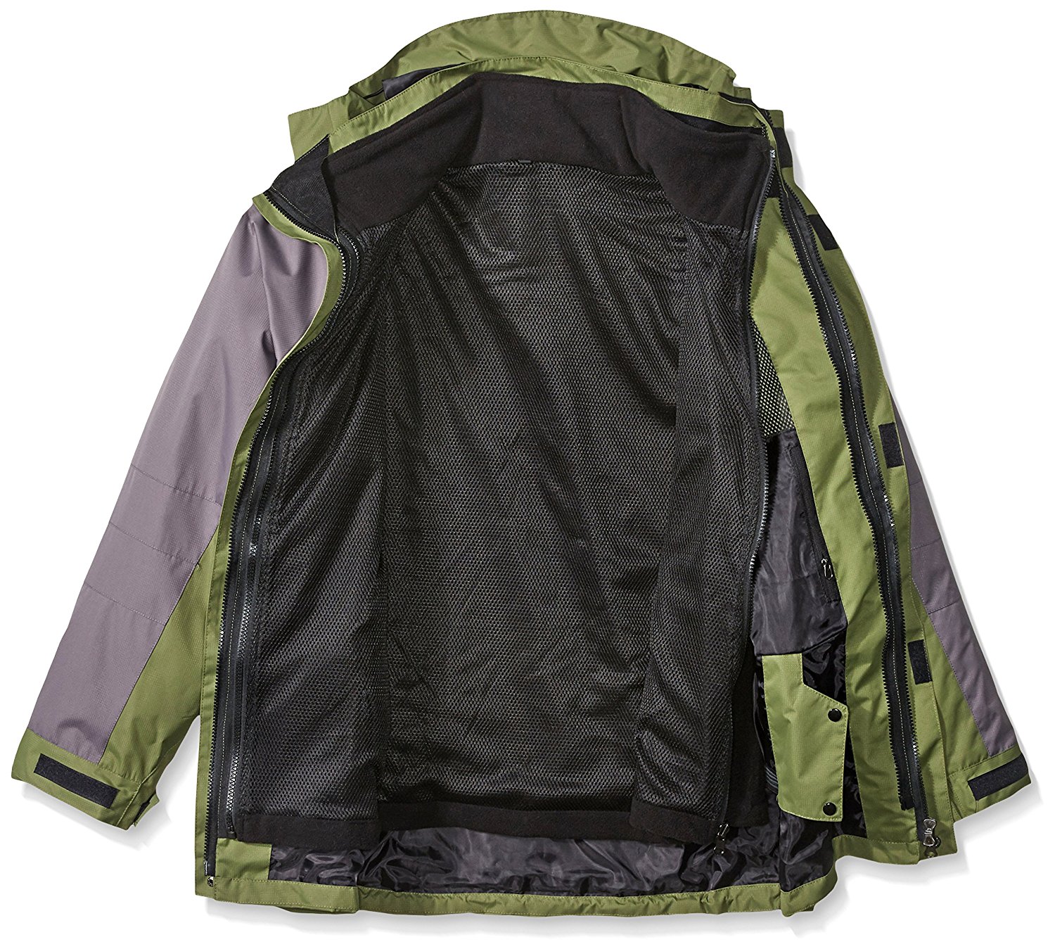 Hanxue Mens Hiking Ski Jacket Softshell 3 in 1 Hiking Raincoat Plus