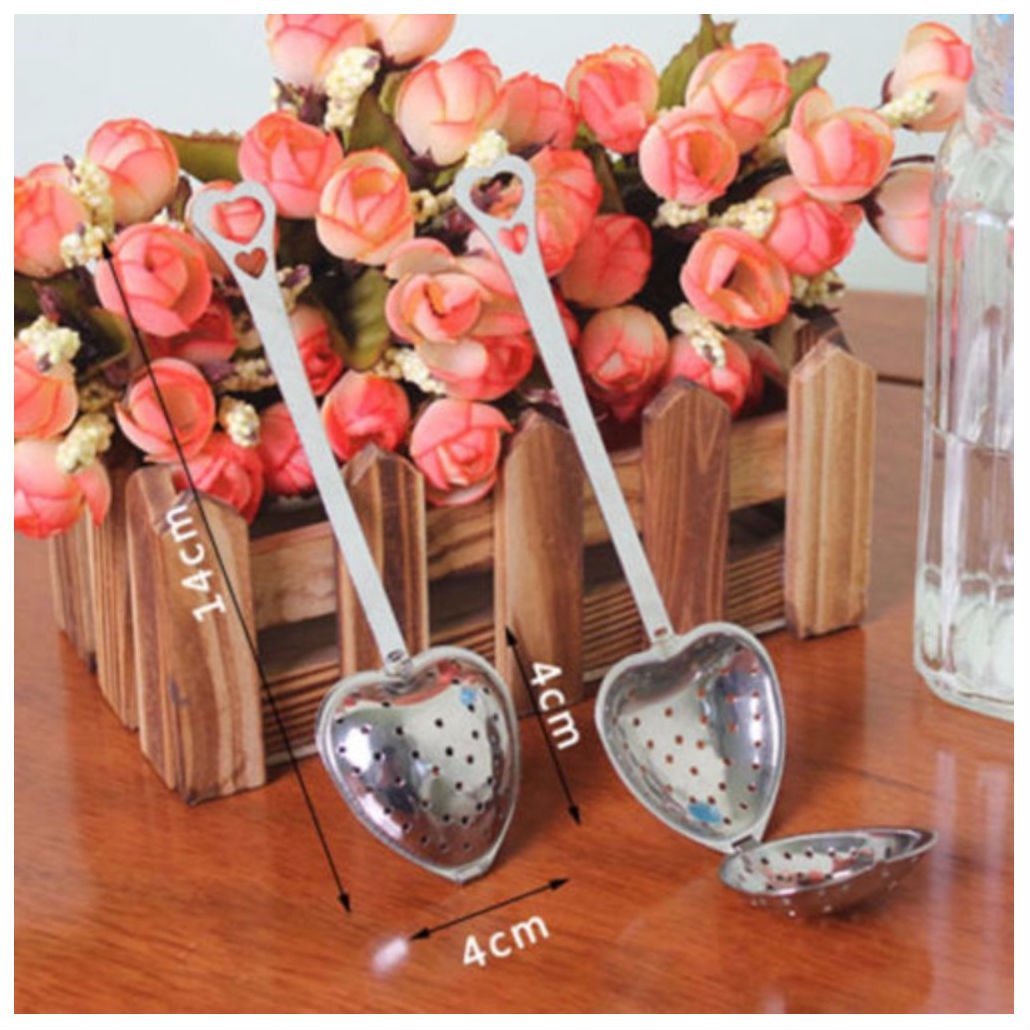 1/2pcs Stainless Steel Heart Shaped Tea Infuser Spoon Strainer Steeper