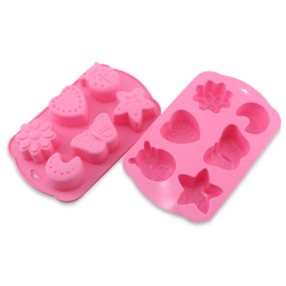 Candy Making Molds, 2PCS YYP [6 Cavity Insect and Moon Shape Mold