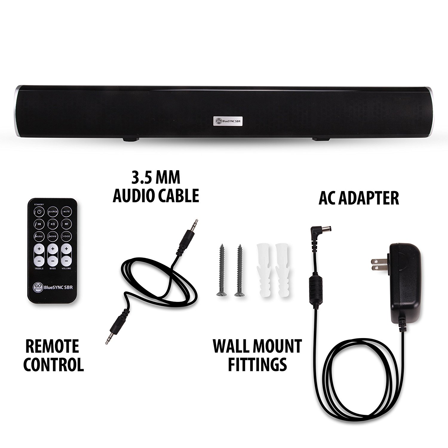 GOgroove 2.1 Channel Bluetooth Home Theater Sound Bar Speaker with High