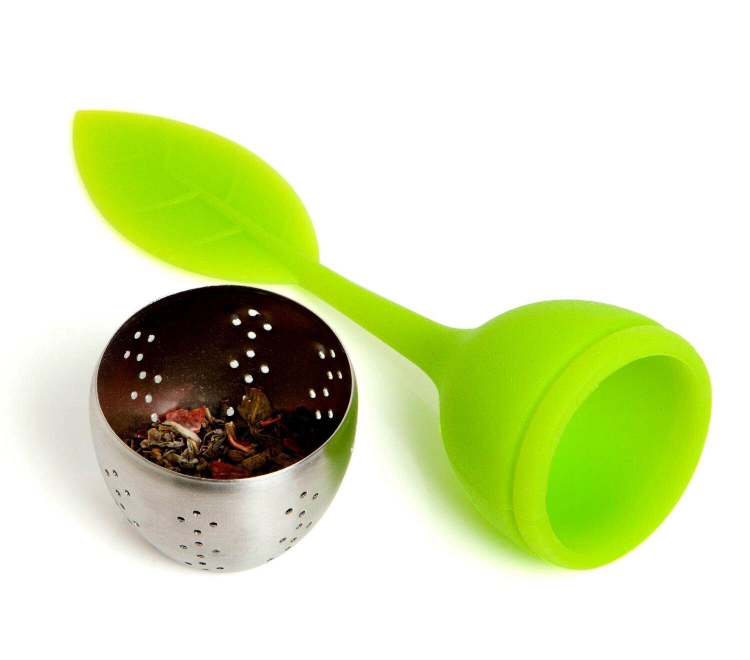 SimpleCucina Set of 4 Cute Leaf Silicone Handle Stainless Steel