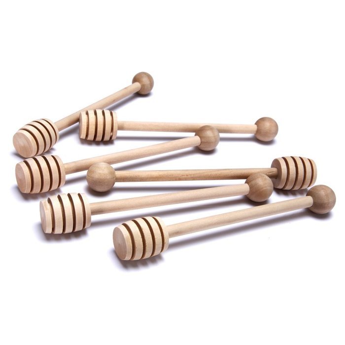 Dealglad® 50Pcs Portable Mini Wooden Jam Honey Dipper Stirring Rod