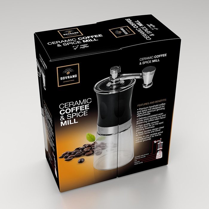 Ceramic Coffee Mill by Sovrano Int'l Manual Conical Burr Grinder