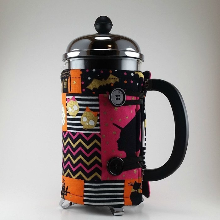 Halloween Theme, 8 cup French Press Cozy, Cafetiere Cosy N2 free image