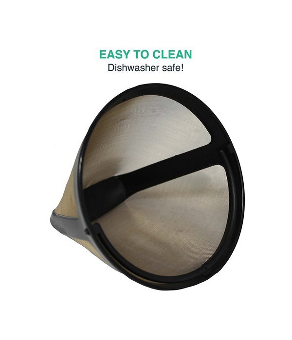 2 Cuisinart GTF4 GTF4 Gold Tone Washable & Reusable Coffee Filter for Cuisinart 4Cup