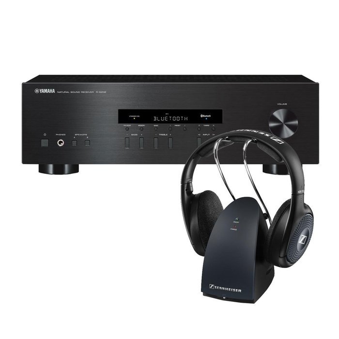 Yamaha R-S202 Bluetooth Stereo Receiver with Sennheiser RS135-9