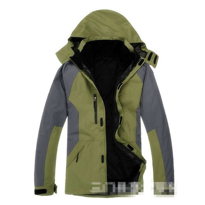 Hanxue Mens Hiking Ski Jacket Softshell 3 in 1 Hiking Raincoat Plus