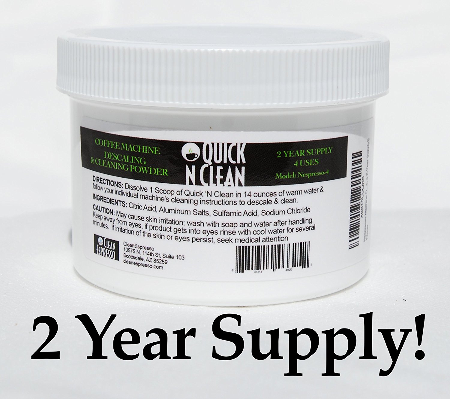 Nespresso Machine Descaler and Cleaner by Quick 'N Clean (4 Uses, a 2