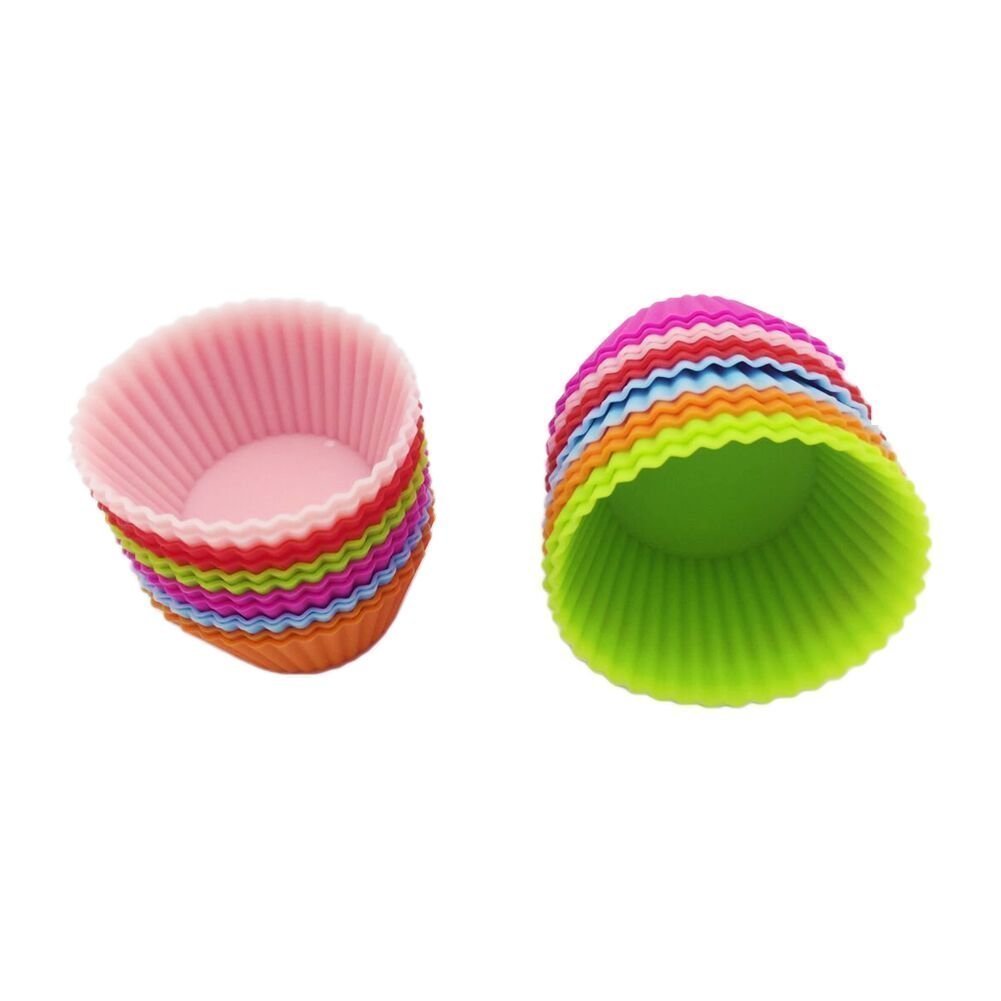 Newlemo 24 Pack Silicone Cupcake Mold Cake Muffin Mold Egg Tart Mold