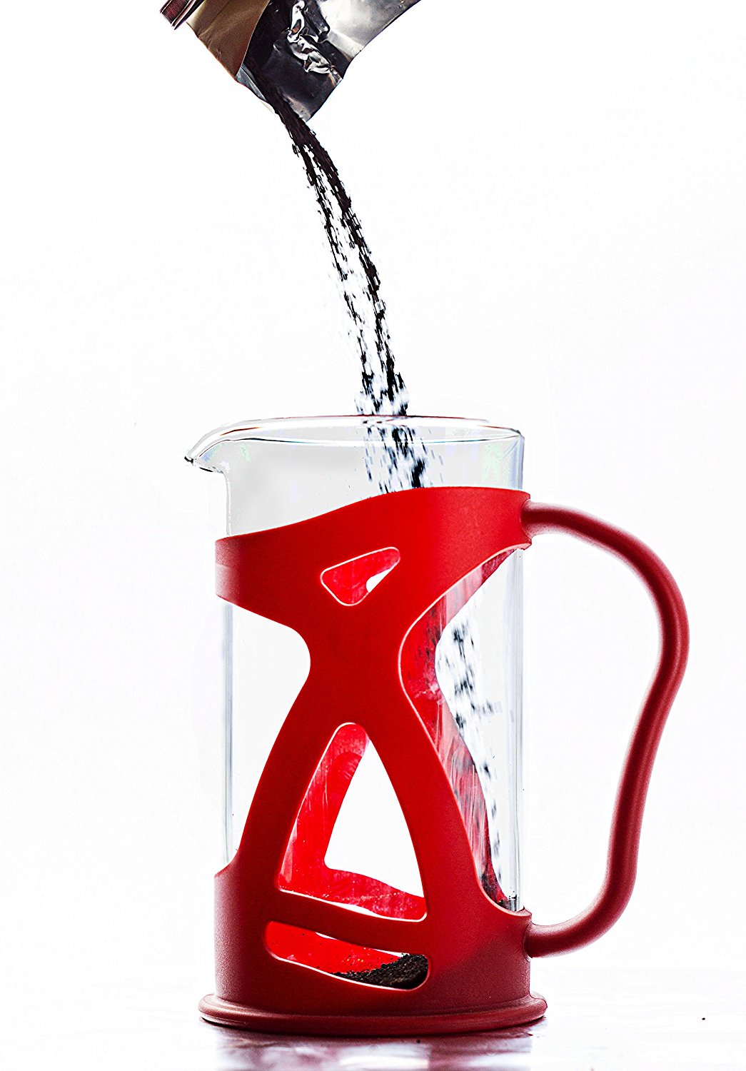 French Press Coffee Maker (8 Cup) by Sunlit, Brews Coffee and Tea, Red N5 free image download