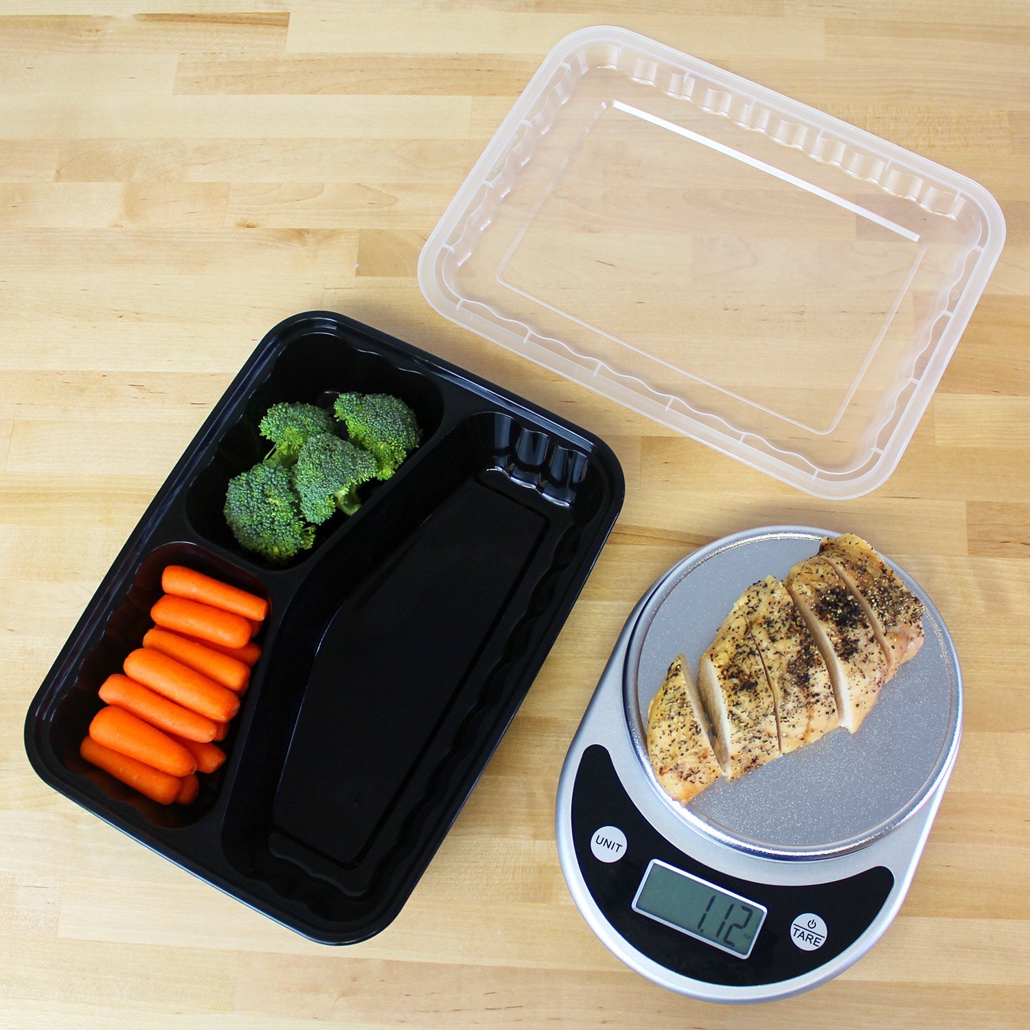 Freshware 20Pack 7Inch Round Bento Lunch Boxes with Lids Stackable