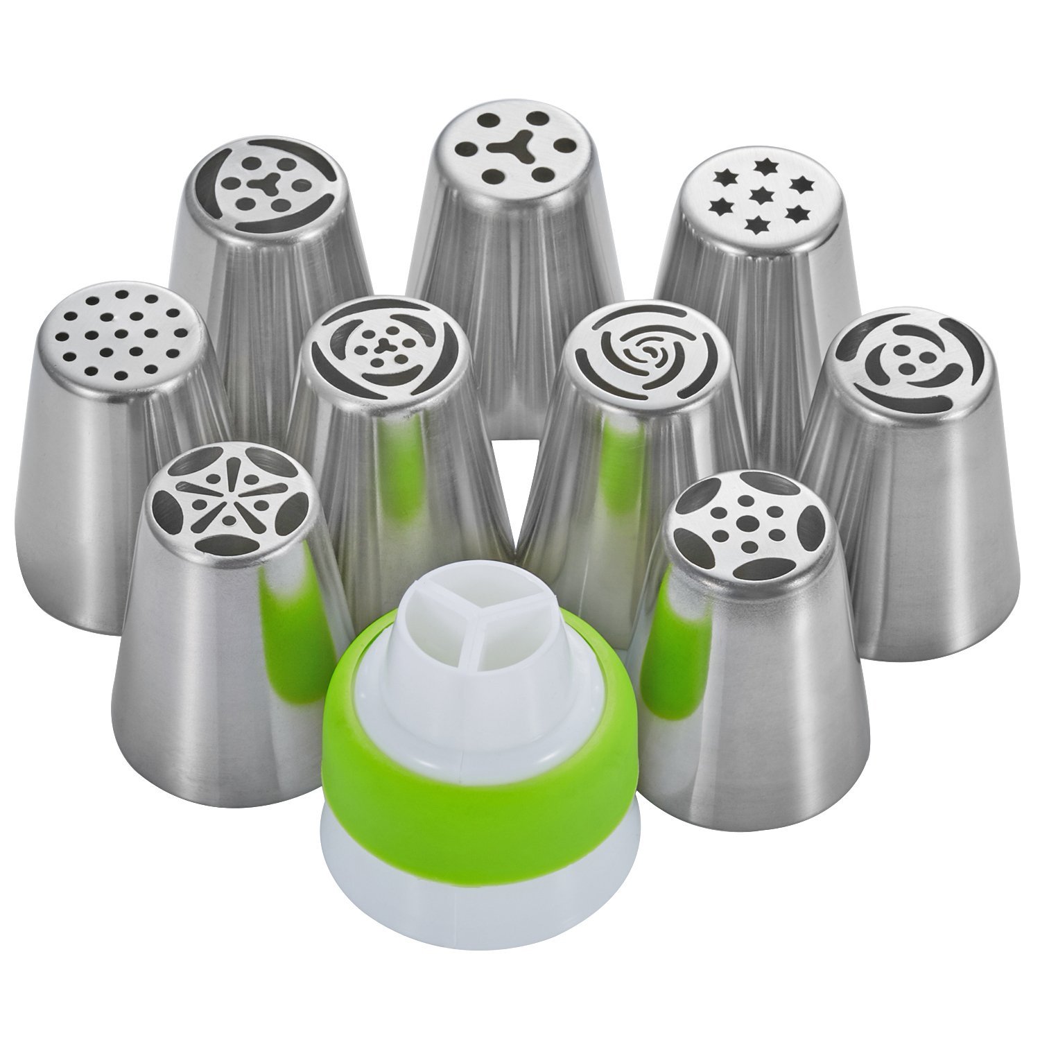 LIHAO 9 Piece Set Russian Piping Tips with Coupler N3 free image download