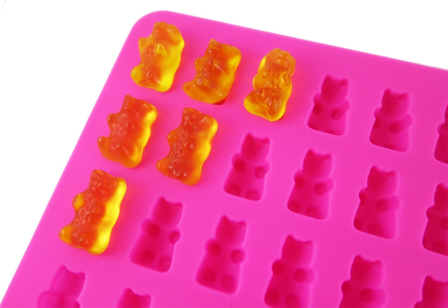 3 Pack Silicone Gummy Bear Candy Molds (New Colors) With a BONUS