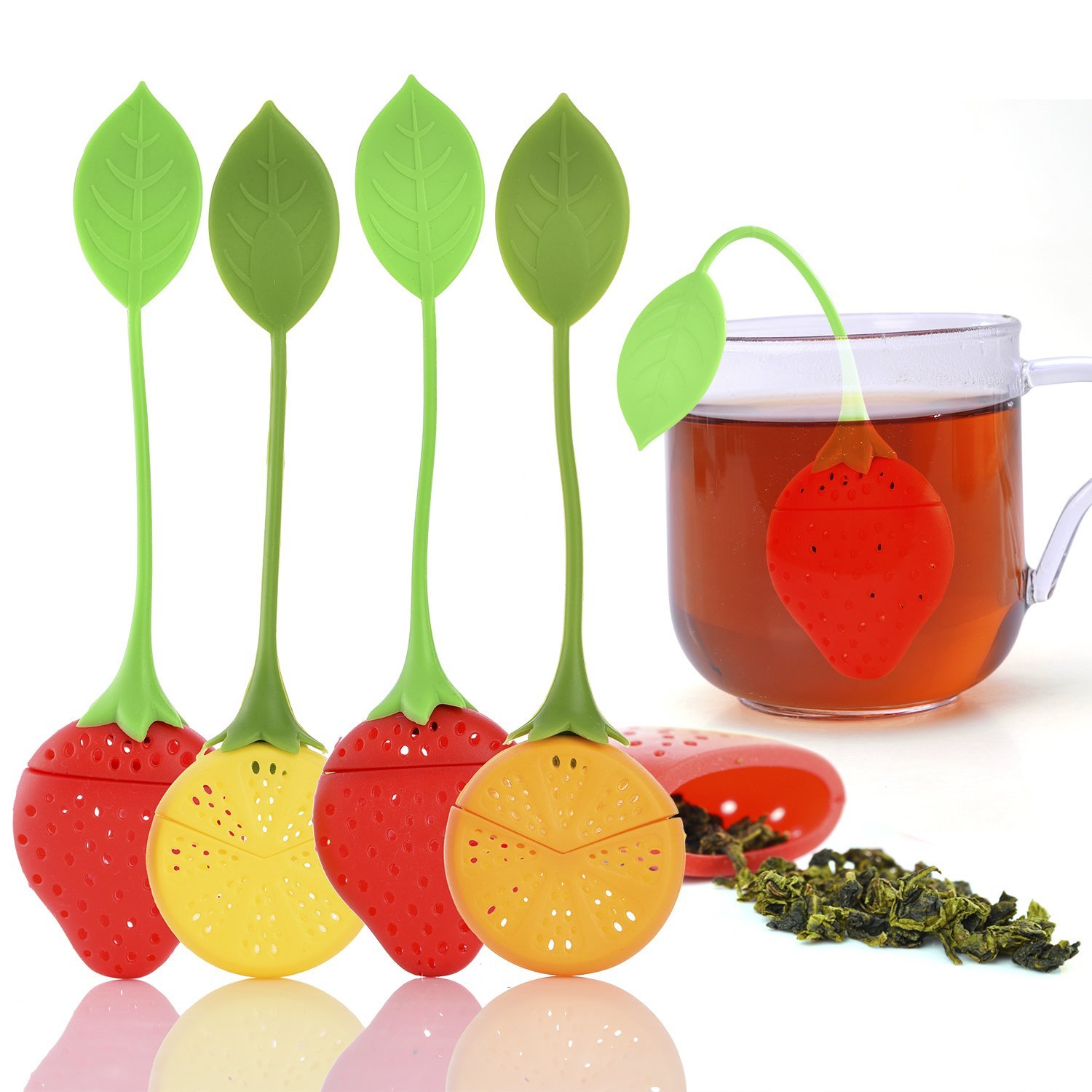Tea Bag InfuserSenbowe™ 4 Pack Colorful Strawberry & Lemon Genuine